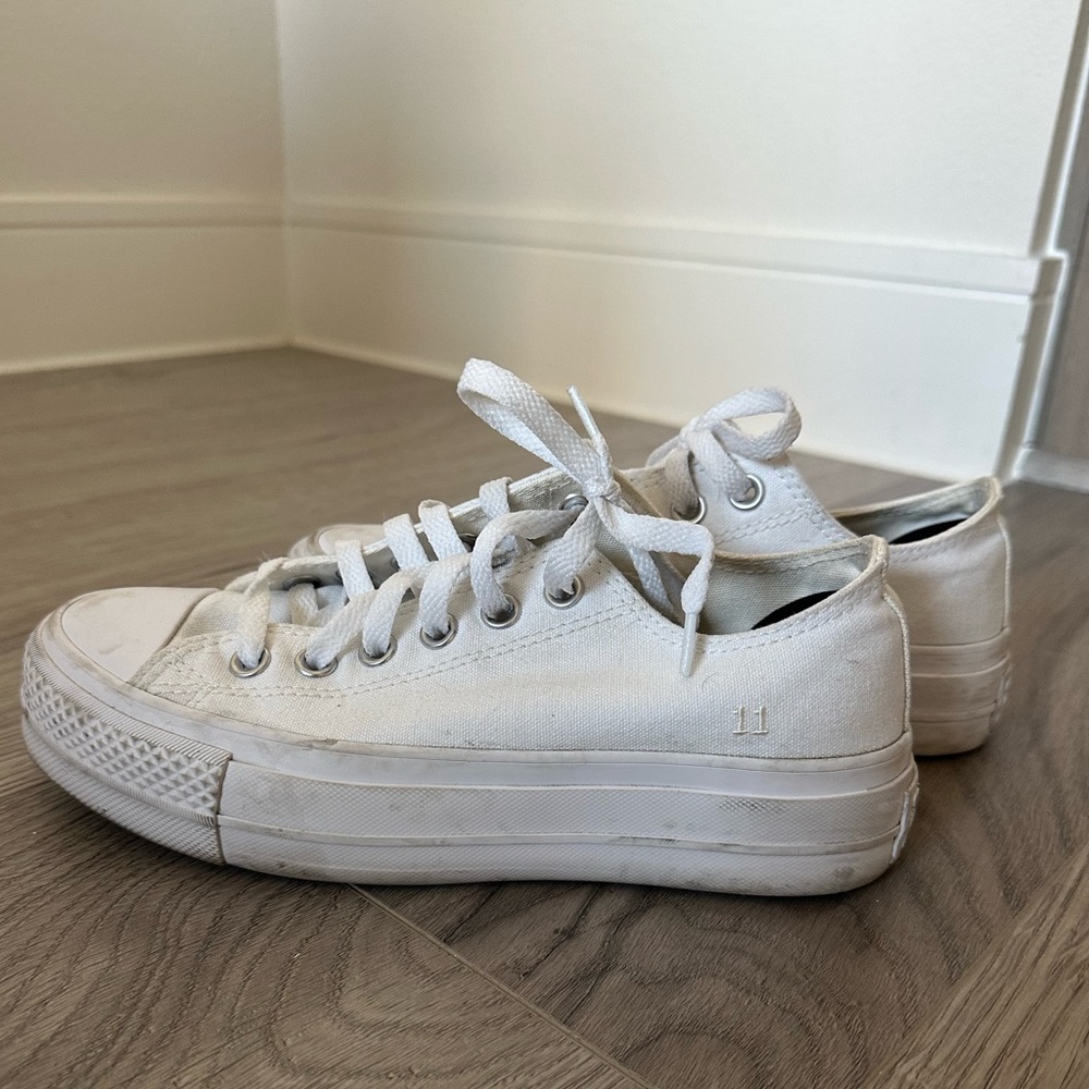 Converse Platform Customized White Dneakers